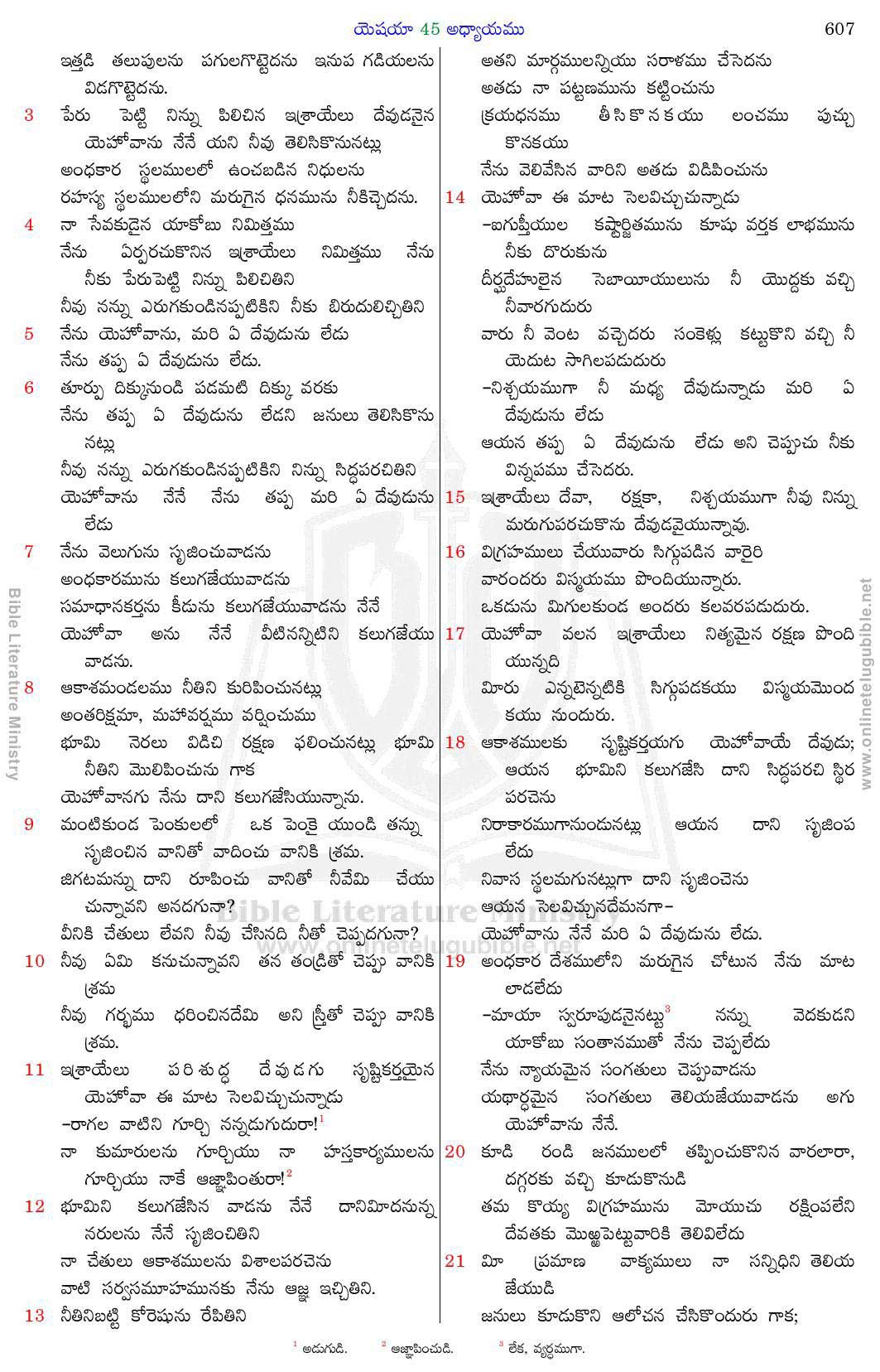 Bible Literature Ministry - Telugu Bible - Isaiah - Chapter 45